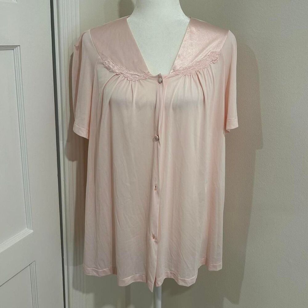 Vintage Vanity Fair Women's Baby Pink Blouse Sleepwear Size XL - Picture 1 of 4